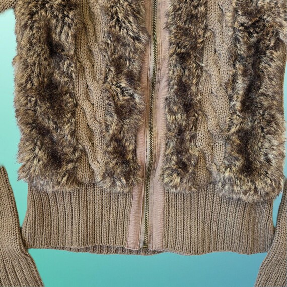 Fake fur cable knit tops mmeeme エムミーエメ Fake fur cable knit tops M me eme