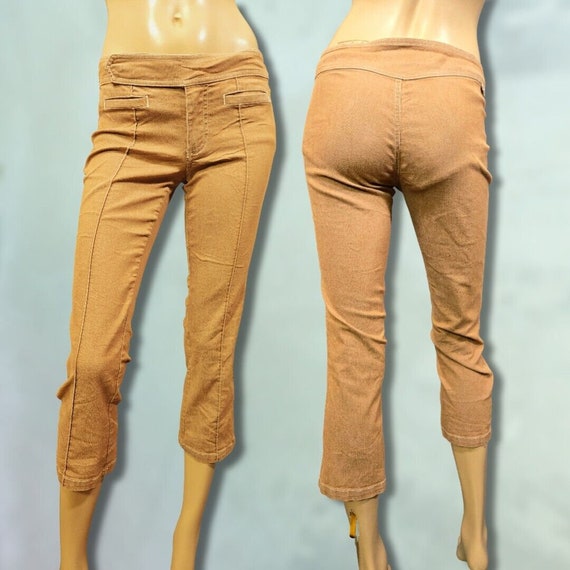 Vintage Guess Jeans Cropped Capri Pants Size 27 Low Rise Tan Brown Y2K Etsy Australia
