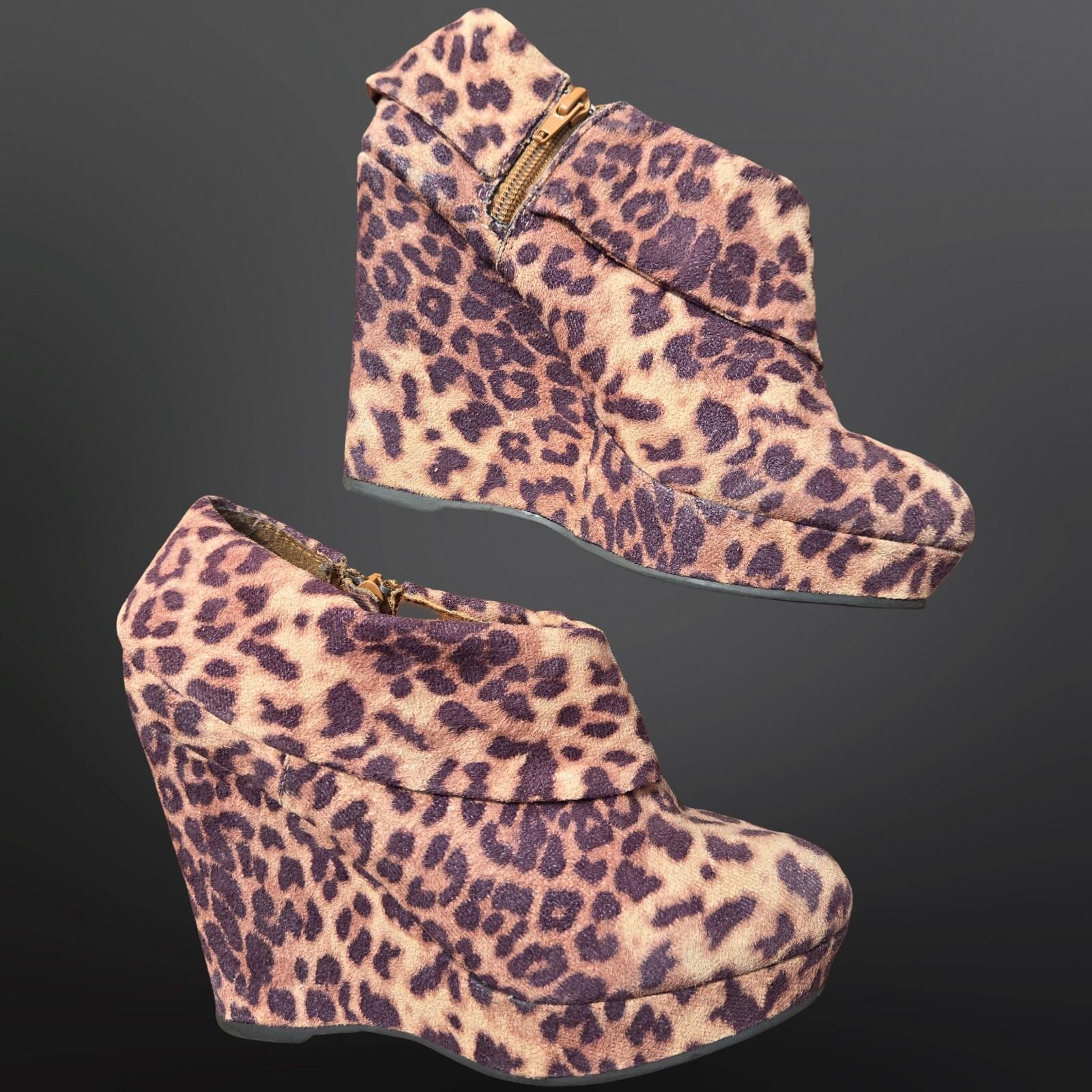deep v leopard booties