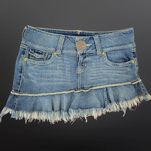 スカート vintage 00s y2k techno light denim skirt 00s Y2k Techno  