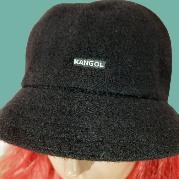 Vintage Kangol Black Wool Blend Bucket 