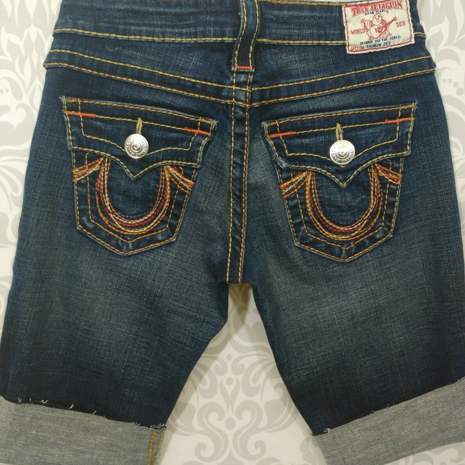 Y2K True Religion Low Rise Cut off Jean Shorts Rainbow Joey - Etsy