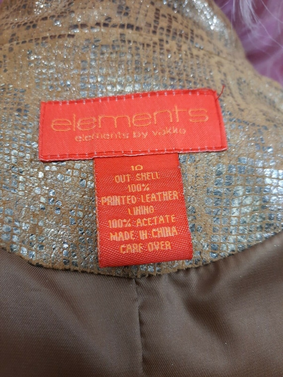 vintage Y2K Metallic Snake Print Leather Jacket W… - image 10