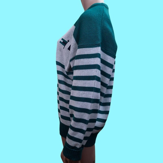 Vintage 80s Nautical Anchor Sweater Womens XL Str… - image 5