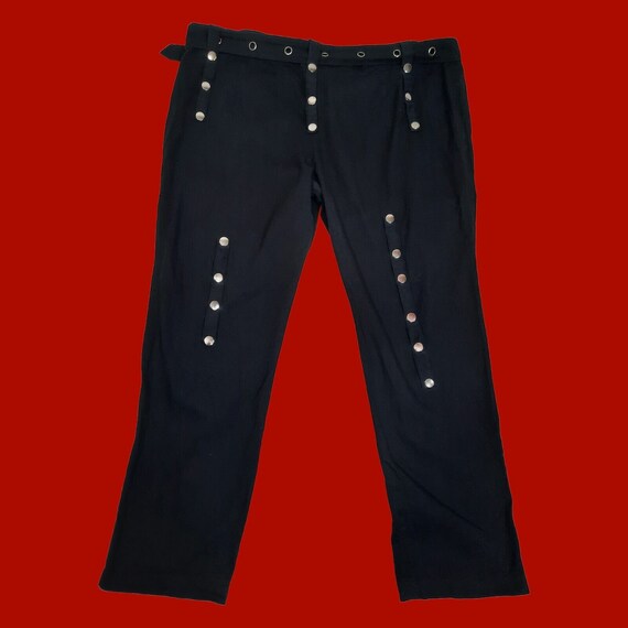 Vintage 90s Y2K Black Studded Rivet Pants Punk Go… - image 8