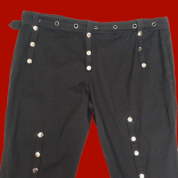 Vintage 90s Y2K Black Studded Rivet Pants Punk Go… - image 9