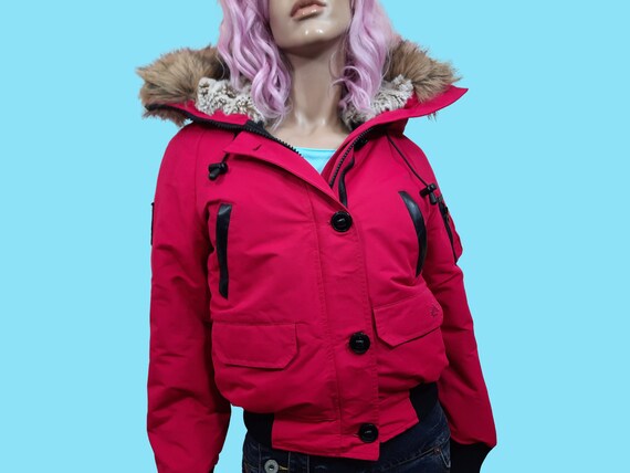 Y2K Pink Down Filled Short Puffer Coat 