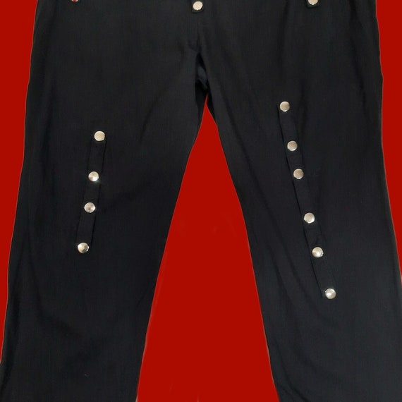 Vintage 90s Y2K Black Studded Rivet Pants Punk Go… - image 10