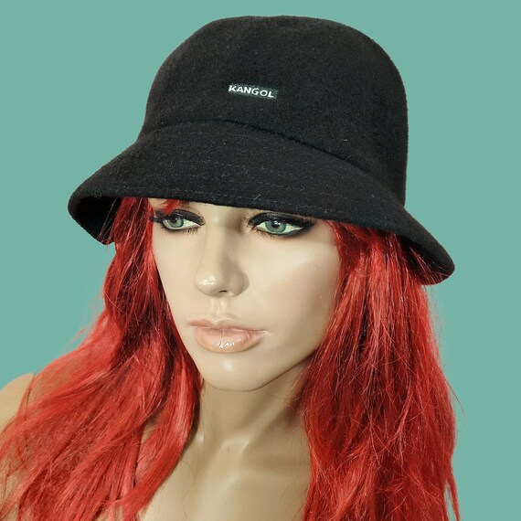 Vintage Kangol Black Wool Blend Bucket 