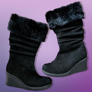 Y2k Fur Boots - Etsy