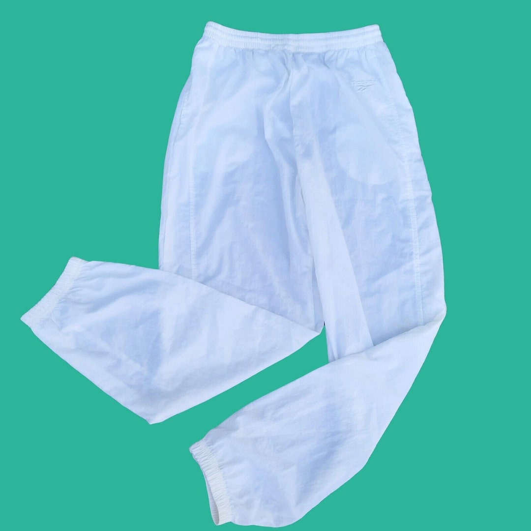 Vintage 90s Reebok White Nylon Track Pants Windbreaker Joggers - Etsy