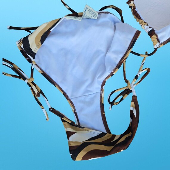 90s Y2K  Groovy Mod Print String Bikini Size M Bo… - image 9