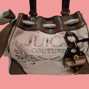 Juicy Couture Y2K Black Velour Pink Confetti Daydreamer Shoulder