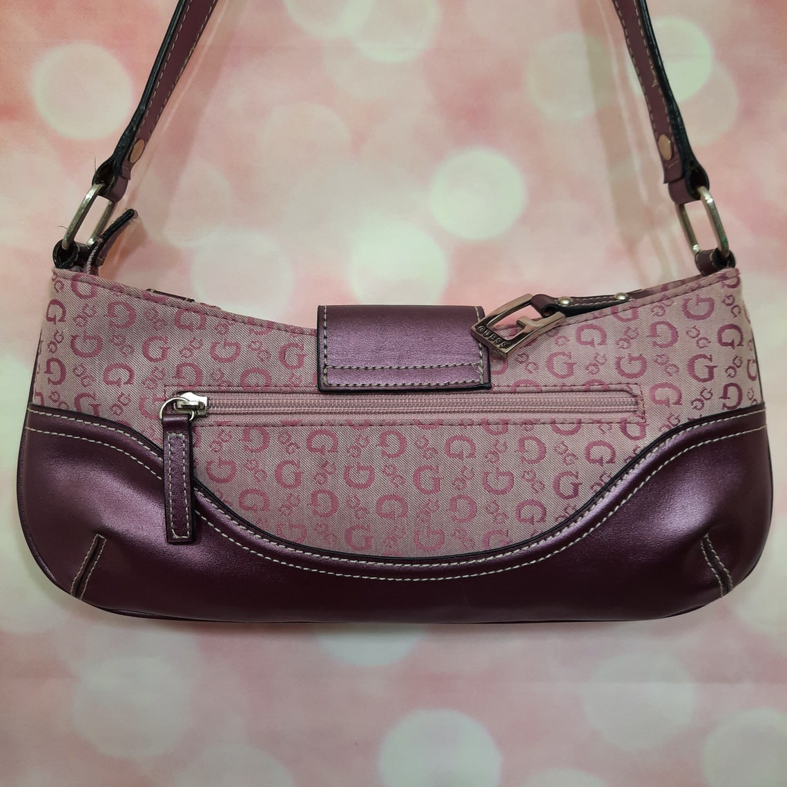 Y2K Guess Baguette Bag Purse Metallic Mauve Purple Silver | Etsy