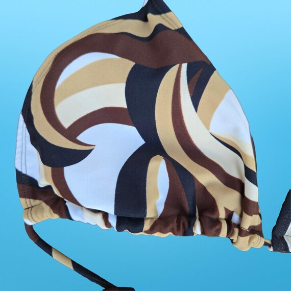 90s Y2K  Groovy Mod Print String Bikini Size M Bo… - image 4