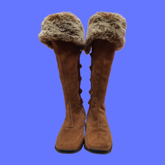 Knee boots cheap with fur