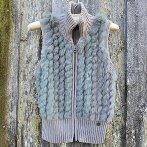 y2k fairy grunge fur lace knit gilet
