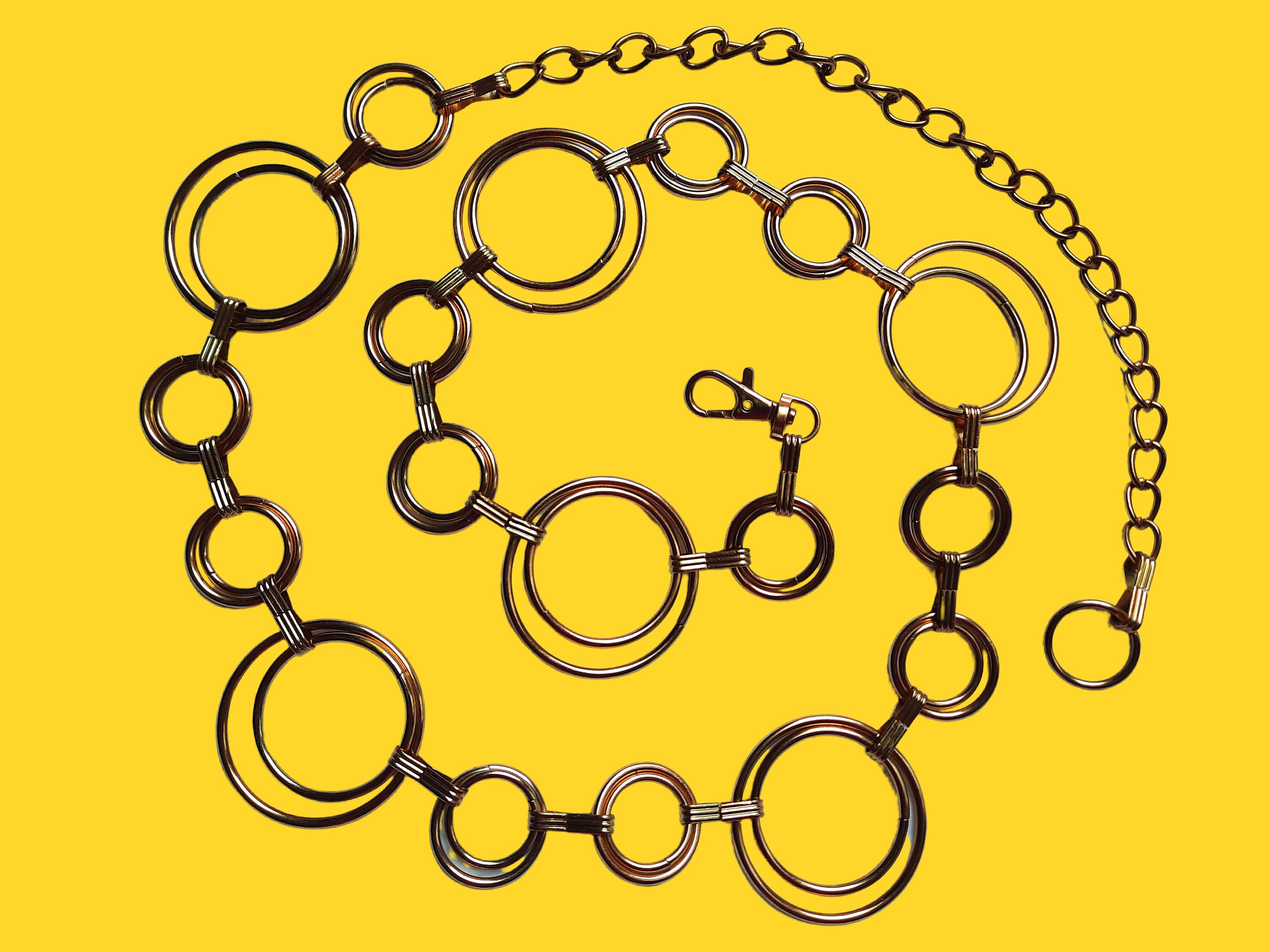 Vintage Gold Metal Chain Belt Rings Circles Hoops One Size Hip Etsy