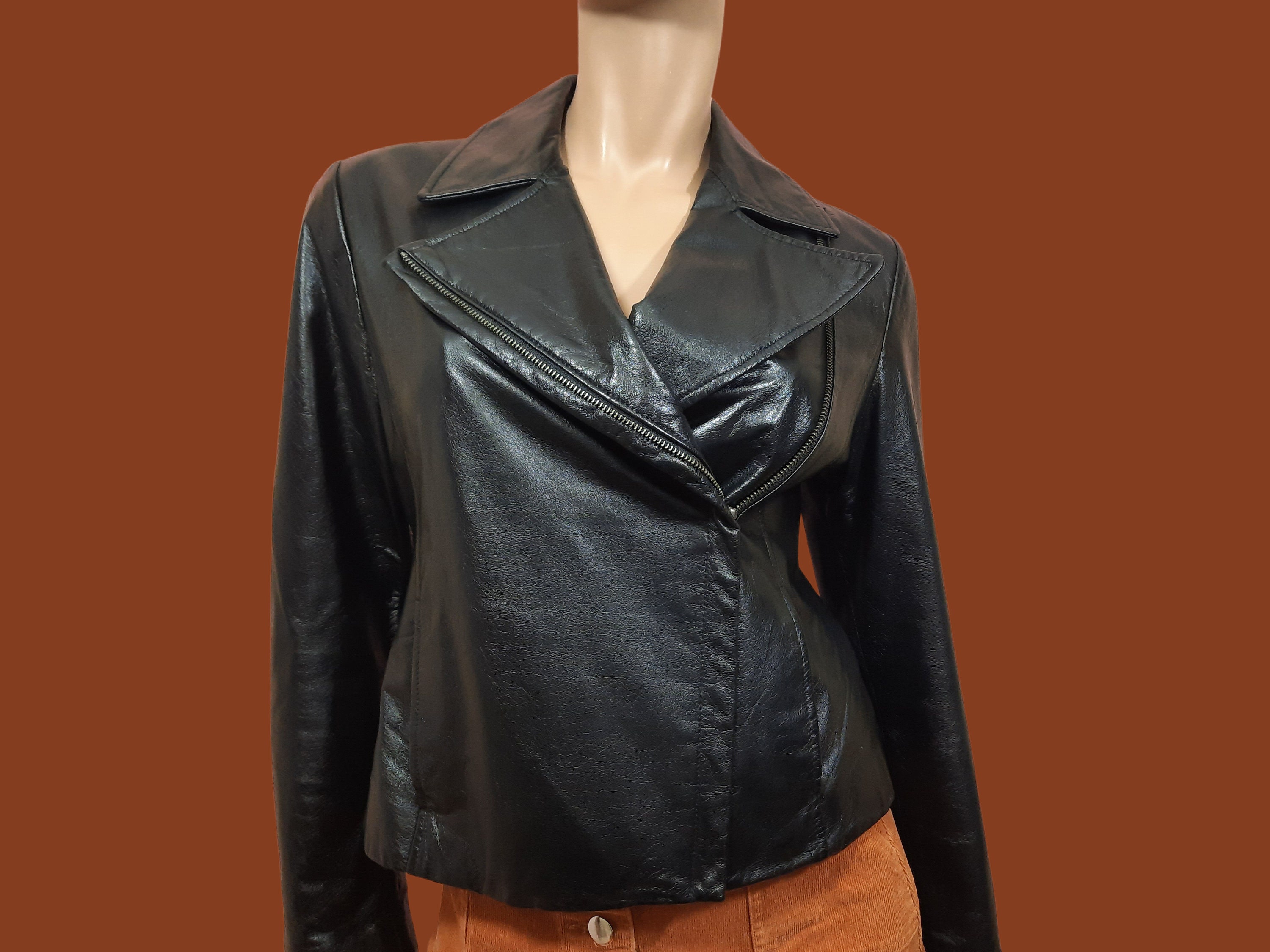 DANIER leather jacketブラウンS古着unisexグランパ焦茶 DANIER leather jacketブラウンS古着unisexグランパ焦茶（楽天