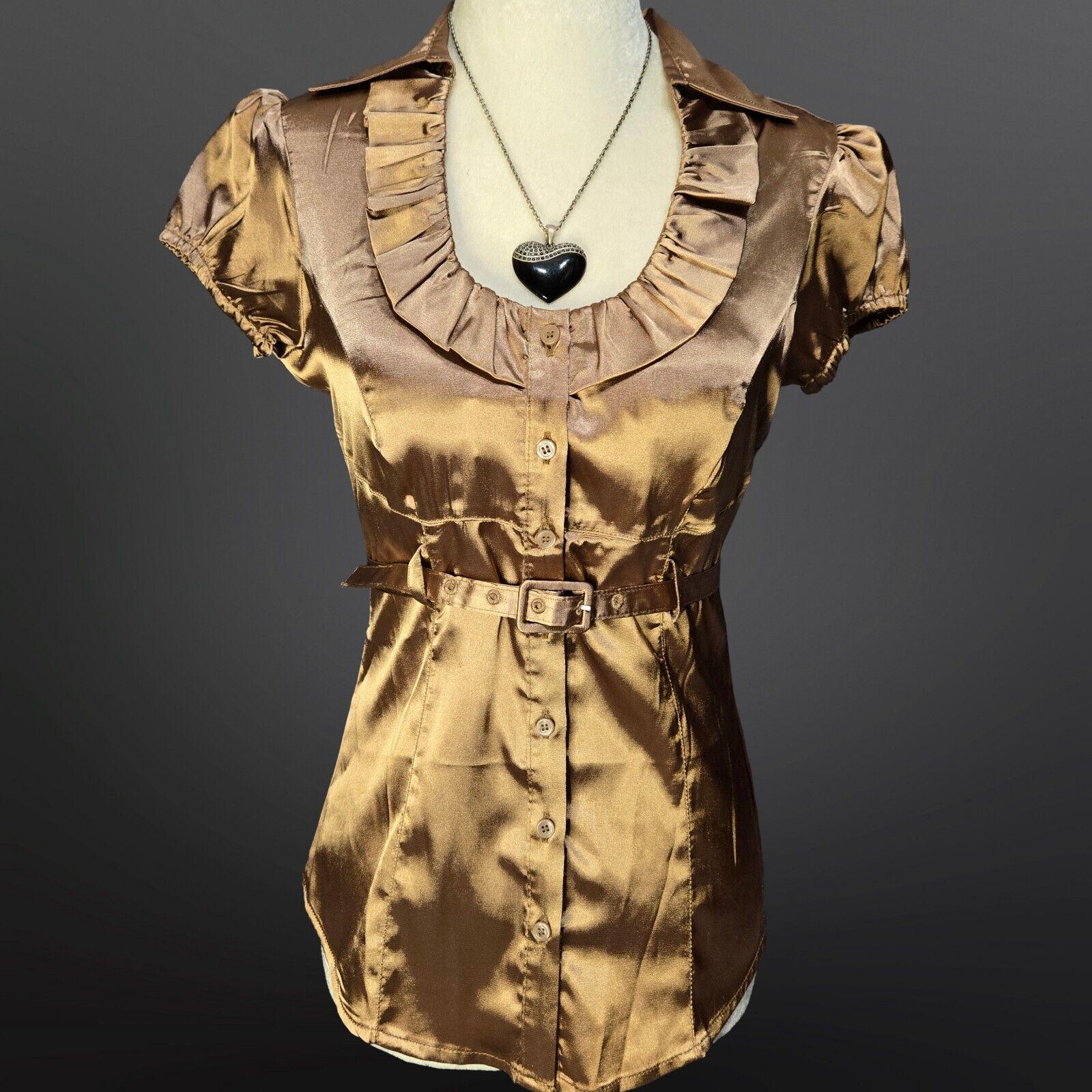 bronze satin top