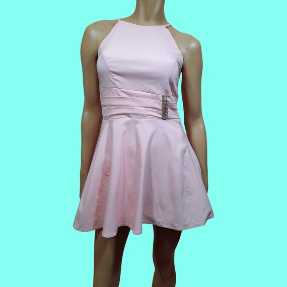 le chateau pink dress Le Chateau Women Blush Lace Halter Cocktail Asymmetrical Dress Size XXL