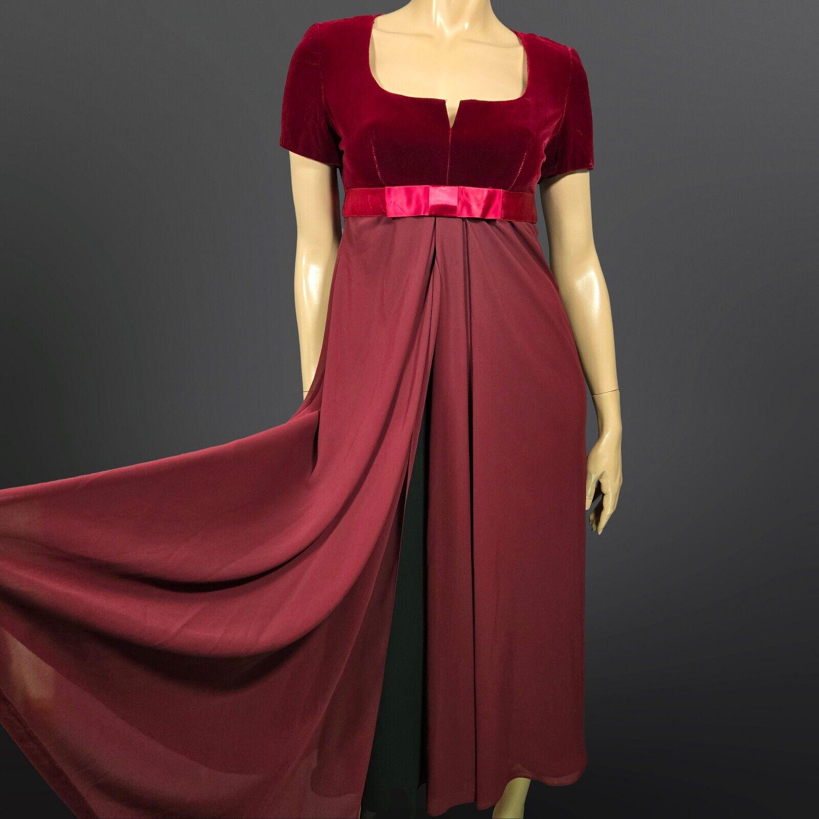 Vintage Liz Claiborne Night Full Length Dress Gown Burgundy Velvet Bow Size  4 - Etsy