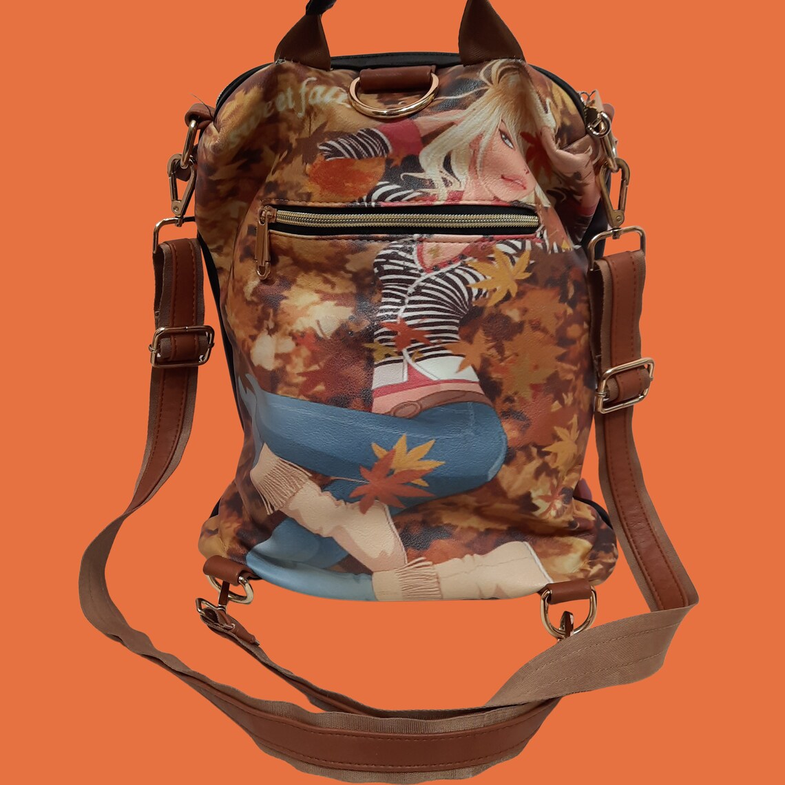 Y2K Vegan Faux Leather Backpack Cute 2000s Girl Fall Autumn Etsy