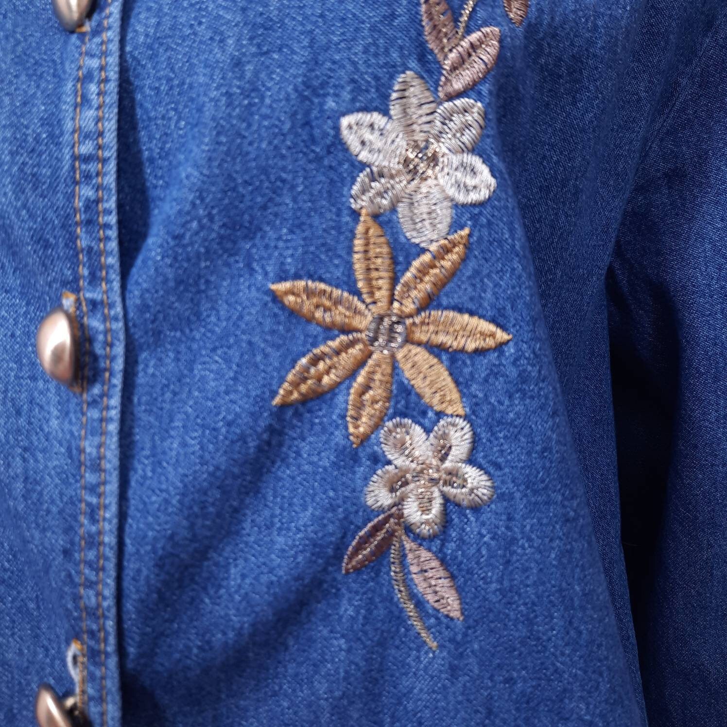 ジャケット・アウター 80s vintage flower denim jeans jacket s-l400.jpg