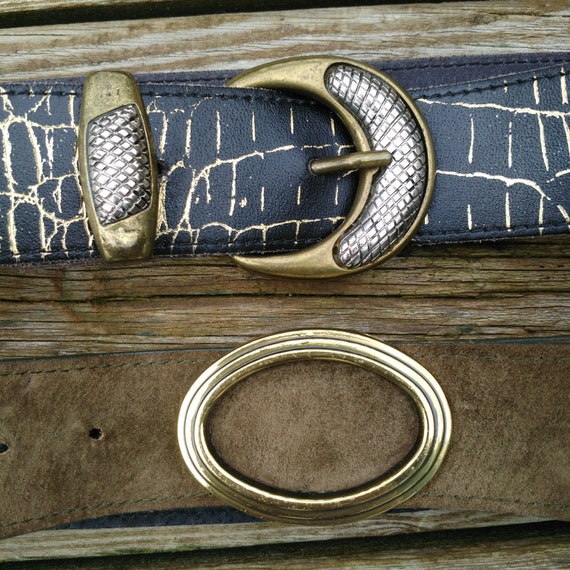 Vintage 80s Belts Lot of 2 Womens S M 27-33 Inch Leather 