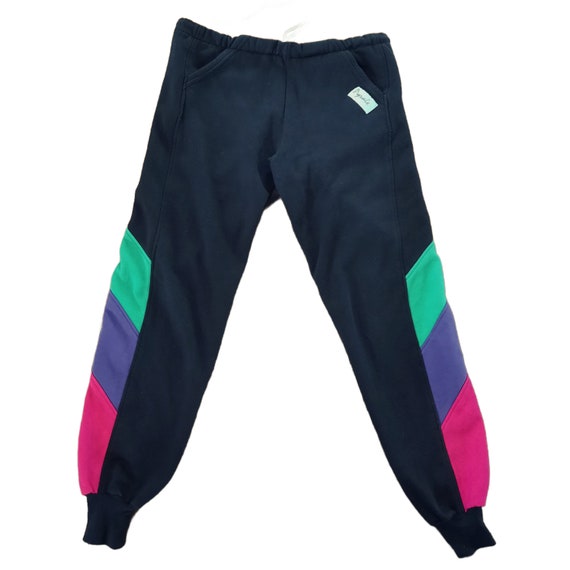 Vintage 90s Color Block Joggers Womens S Sweatpants Black Green Purple Pink Etsy Ireland