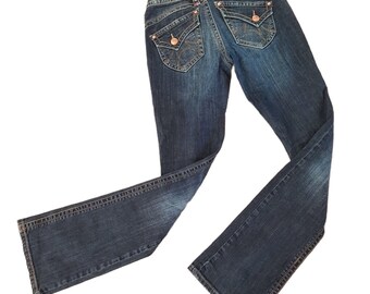 Y2K Parasuco Bootcut Jeans US 25 Bolsillos con solapa de talle bajo Lavado medio