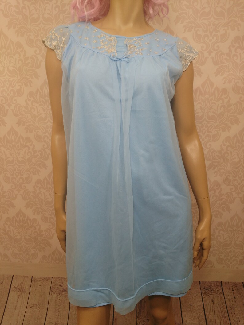 Vintage 60s Double Nylon Chiffon Peignoir Set S Blue Boudoir - Etsy Canada