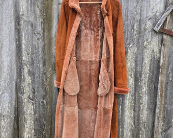 Vintage Turkis Tukku Penny Lane Shearling Sheepskin Coat Womens L