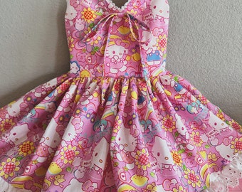 Girls hello kitty dress girls birthday dress