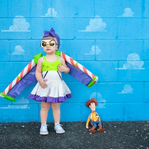 Disfraz de Buzz Lightyear para niña, Toy Story Land, vestido de cumpleaños de Toy Story (alas no incluidas), disfraz de Universal Studios para niña, disfraz de Halloween.