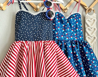 Patriotic dress 4th of July dress for girls