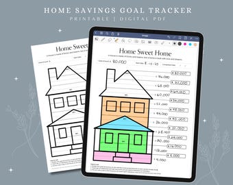 Sparen Sie für Ihr Traumhaus | Hausspar-Ziel-Tracker Printable | 20 Meilensteine Budget Planer & Anzahlungstabelle