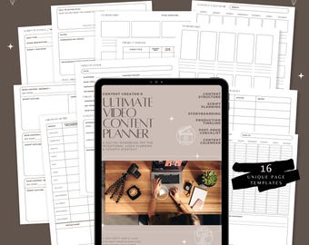 Der ultimative Videoplaner des Inhalts Erstellers | 20-seitiges Template für absichtliche Video Planung & Wachstumsstragie: YouTube, Tiktok oder Reels | PDF-Datei