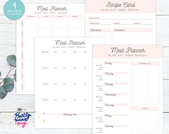 Rosa Woche Meal Prep Planer Seite | Druckbare PDF | Digitaler Planer GoodNotes