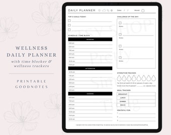 Täglicher Wellness Challenge Planer 2021 | Zeit Blocking Planer | Druckbar | Digitaler Planer