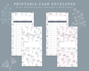 Druckbare Bargeldumschläge mit Transaktionstracker für die Budgetierung | Bleiben Sie im Budget | 2er-Set | DIGITALER SOFORT-DOWNLOAD