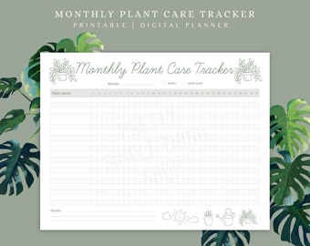 Monatlicher Pflanzenpflege-Tracker | Druckbar | Digitaler Planer