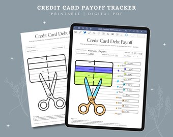 Kreditkarte Payoff Tracker | Baby Schritt 2 Schuld Schneeball Diagramm | Druckbares & digitales PDF | Haushaltsplaner für eine schuldenfreie Reise