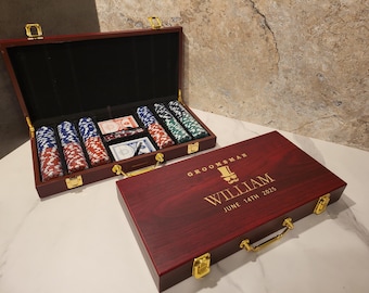 Coffret cadeau de poker personnalisé | 300 jetons de poker | Meilleur cadeau pour homme | Soirée jeux