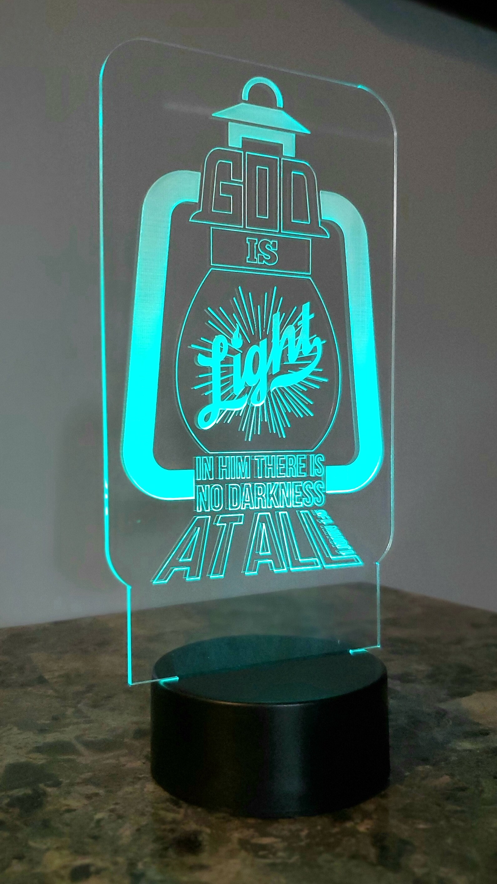 God is Light LED Light Decor in Him There is No Darkness | Etsy