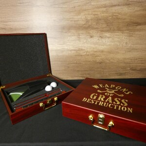 Juego de putting de golf ejecutivo personalizado / Caja de palisandro grabada a medida / Regalo de golf para escritorio de oficina / Regalo de jubilación / Regalo corporativo