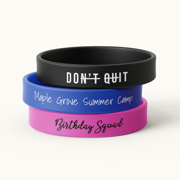 Customized Rubber Wristbands | Silicone Event Bracelets | Waterproof Fundraiser Bands | School Wristbands