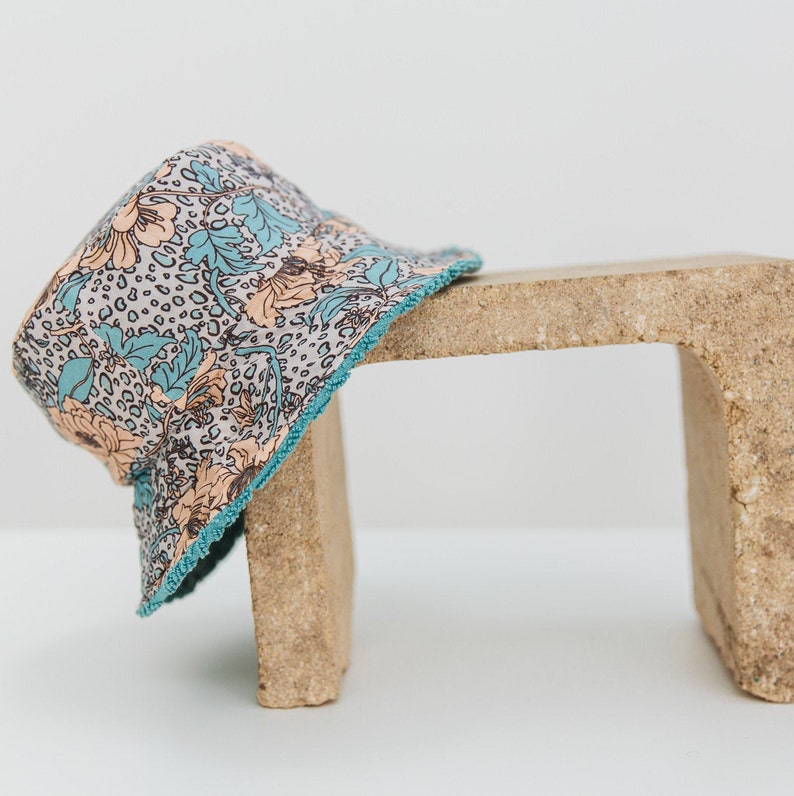 towelling bucket hat teal hat reversible bucket hat floral bucket hat