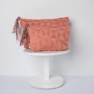 Bolsa de toalla, neceser de toalla, bolsa de rizo, clutch de rizo, bolso de rizo 100% algodón, bolso de baño,