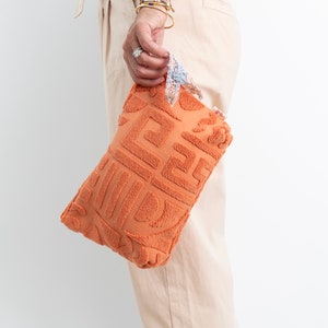 Orange Towelling Pouch Towelling Cosmetic Bag Terry Cloth Bag Towelling Clutch Summer Bag Swim Bag Orange Towelling Brown Towelling Etsy